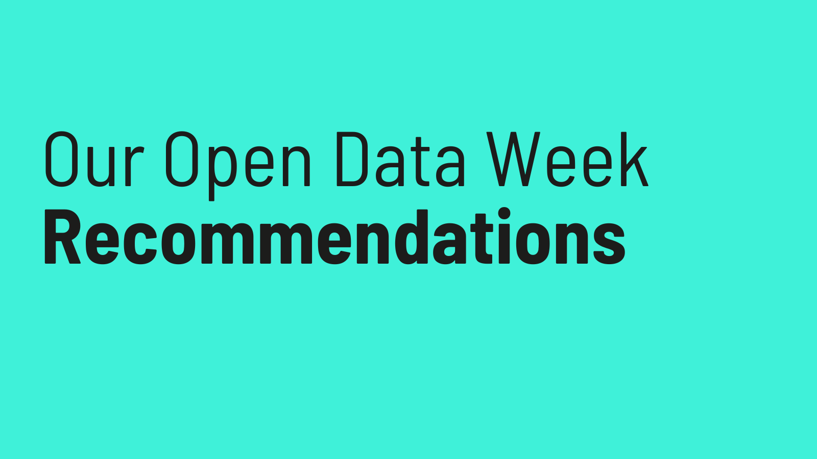 Our Open Data Week